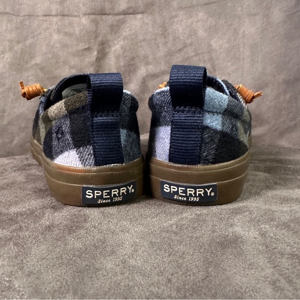 Sperry Womens Crest Vibe Plaid Wool Sneakers Navy Blue Size 7 - Picture 8 of 9